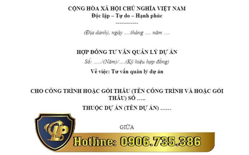 Mẫu hợp đồng tư vấn quản lý dự án
