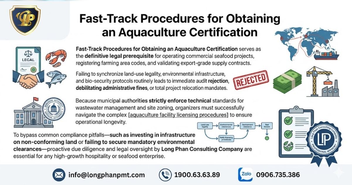 The fast-track process for obtaining an aquaculture certificate.