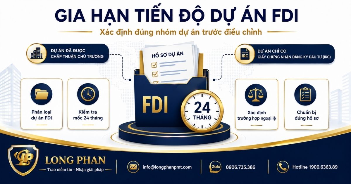 Gia hạn thời gian thực hiện dự án đầu tư FDI theo nhóm dự án và mốc 24 tháng