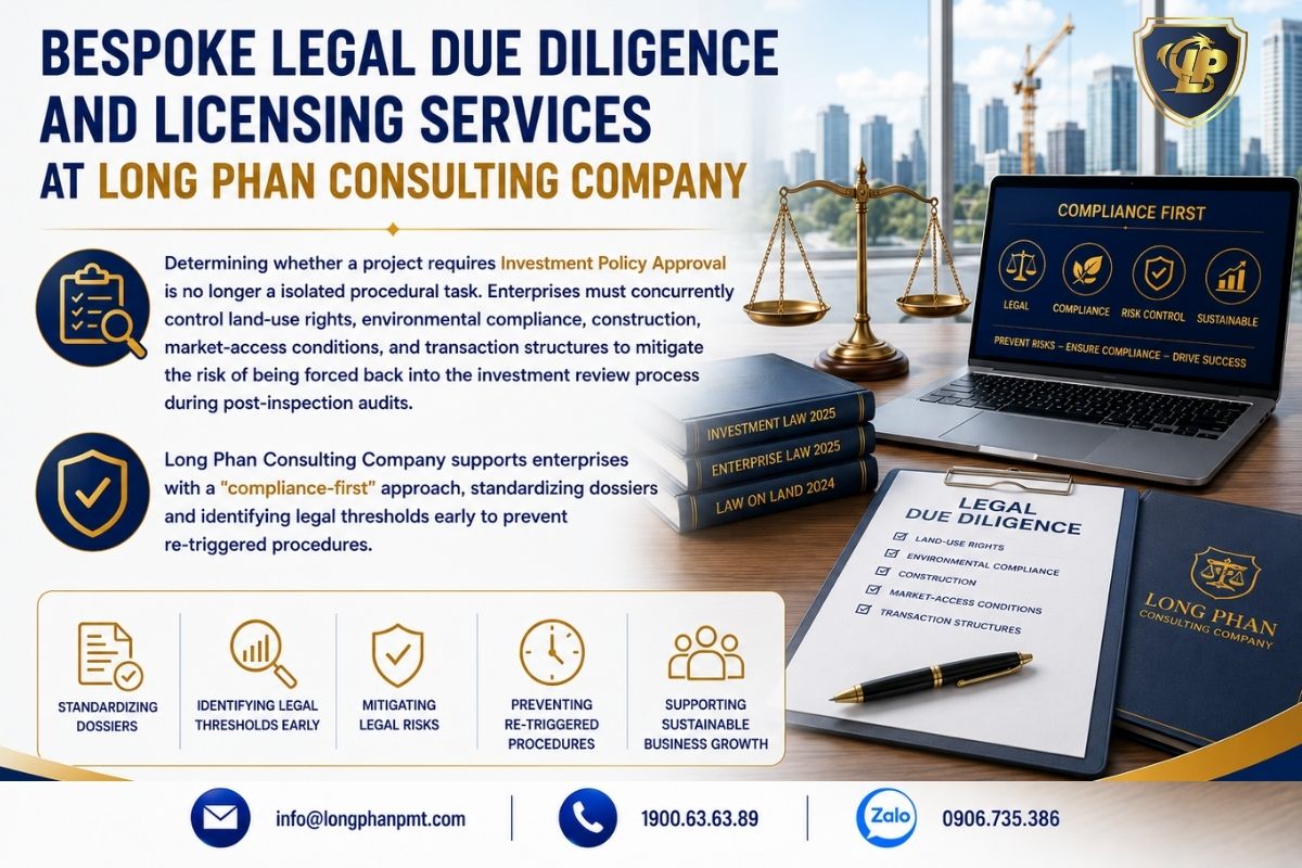 Long Phan Consulting Company provides support in assessing projects that require investment policy approval.