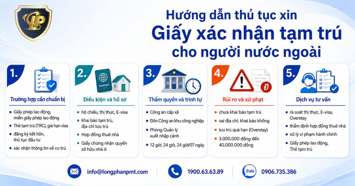 Hướng dẫn thủ tục xin giấy xác nhận tạm trú cho người nước ngoài chi tiết