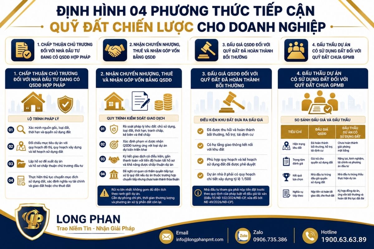 Định hình 04 phương thức tiếp cận quỹ đất chiến lược cho doanh nghiệp