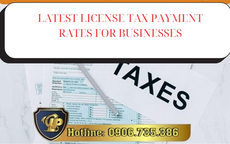 License tax payment rates for businesses