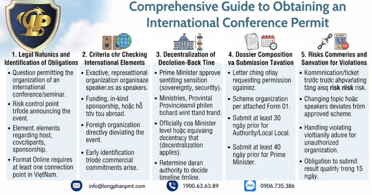 Flowchart illustrating the process for obtaining a security and order permit for an International Conference Permit