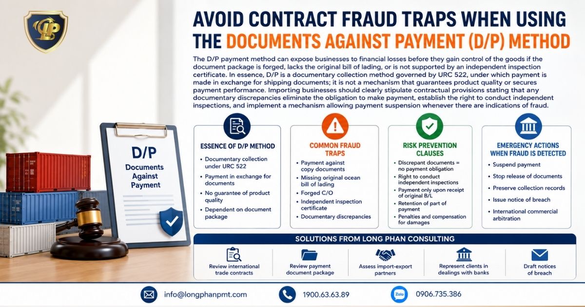 llustration of measures to avoid fraud risks when using Documents against Payment (D/P).