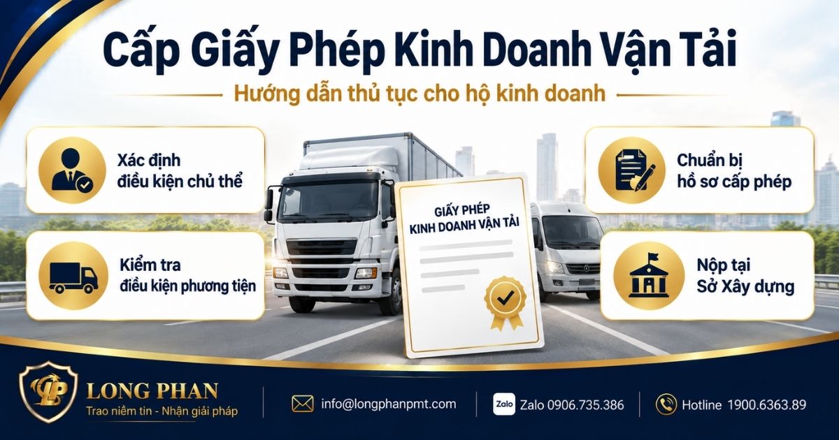 Hướng dẫn thủ tục cấp giấy phép kinh doanh vận tải cho hộ kinh doanh.