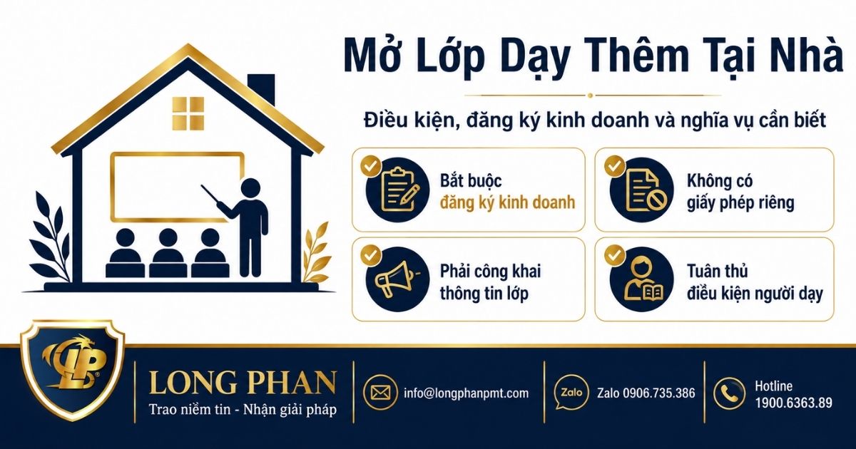 Mở lớp dạy thêm tại nhà cần đăng ký kinh doanh, đáp ứng điều kiện và công khai thông tin lớp học.