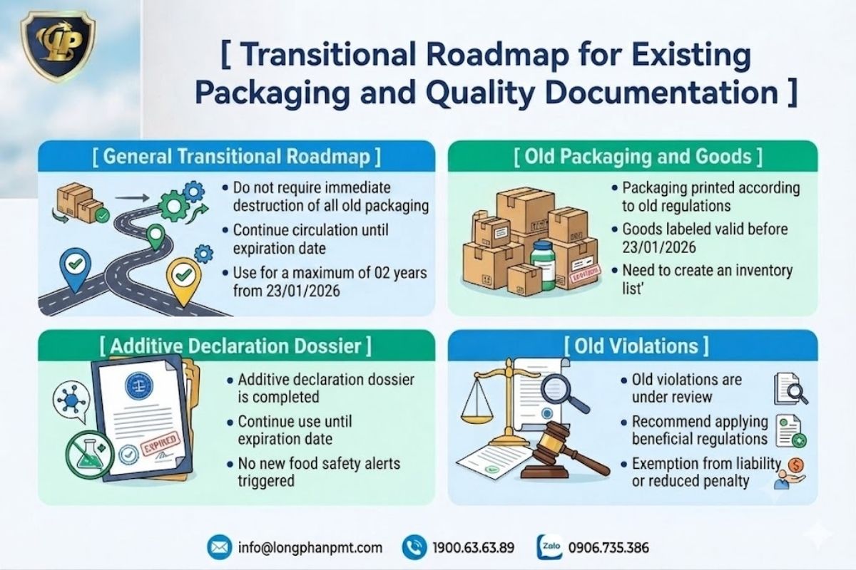 The transition roadmap applies to legacy packaging and quality documentation.
