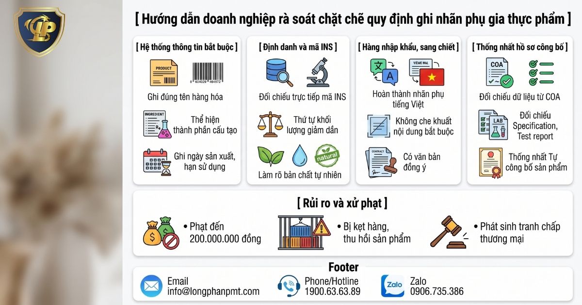 Hướng dẫn chi tiết quy định ghi nhãn phụ gia thực phẩm chuẩn pháp lý.