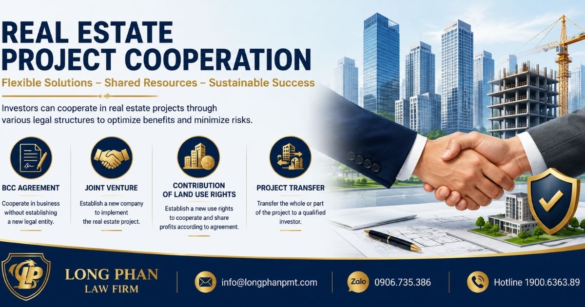 Real estate project cooperation through BCC, joint ventures, land contribution, and project transfer.