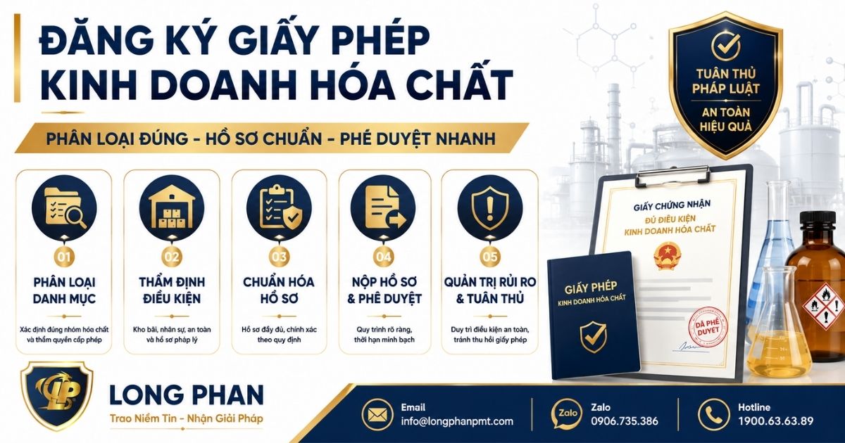 Đăng ký giấy phép kinh doanh hóa chất theo quy trình năm bước