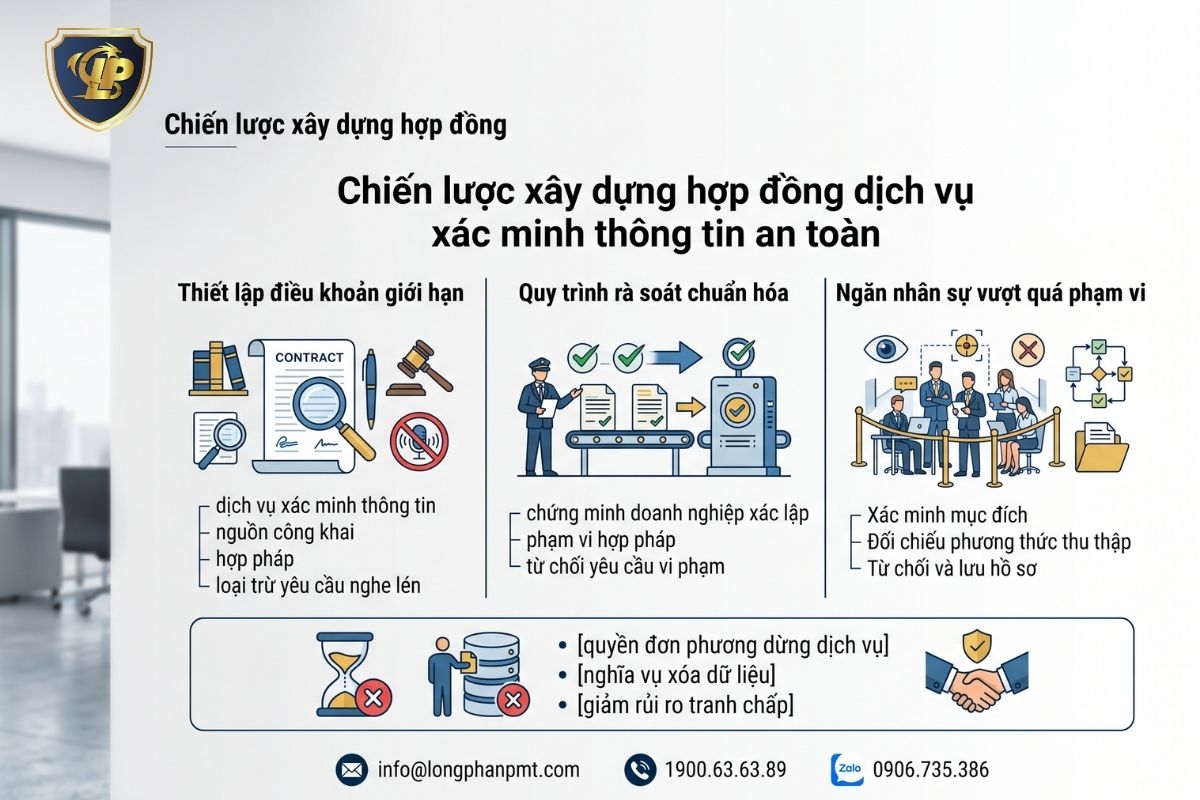 Chi tiết chiến lược xây dựng hợp đồng dịch vụ xác minh thông tin an toàn.