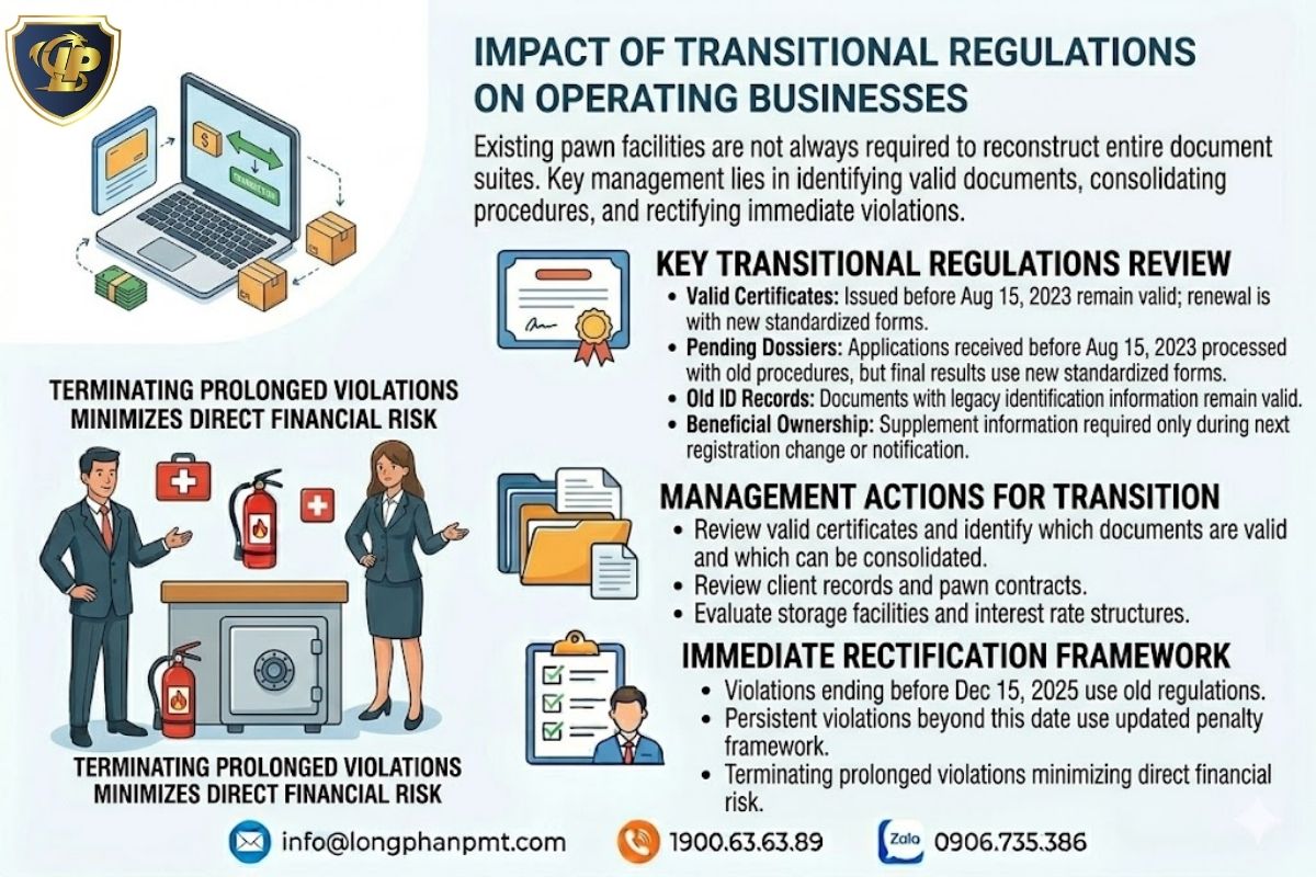 The impact of transitional regulations on operating businesses.