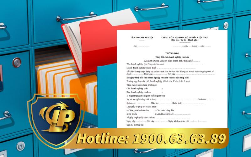 Hồ sơ thực hiện thủ tục đăng ký thay đổi chủ doanh nghiệp tư nhân