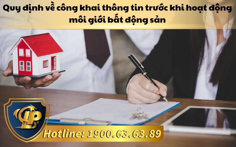 Quy định về công khai thông tin trước khi hoạt động môi giới bất động sản 