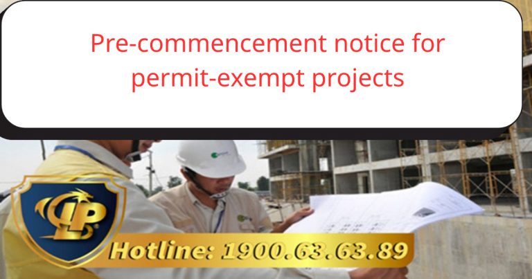 Regulations regarding Pre-commencement notice for permit-exempt projects