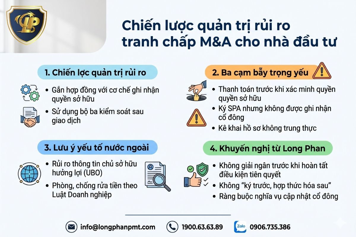 Chiến lược quản trị rủi ro tranh chấp M&A hiệu quả cho nhà đầu tư doanh nghiệp