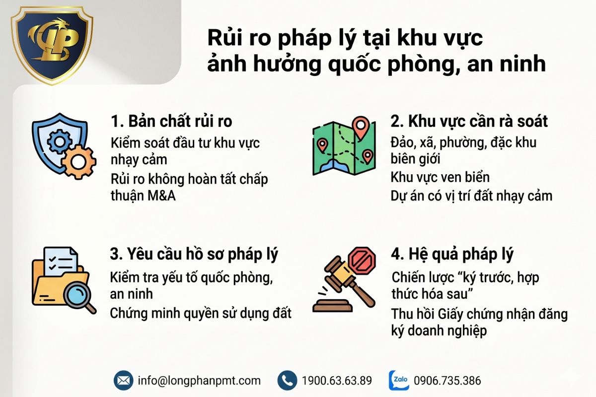 Rủi ro pháp lý tại khu vực ảnh hưởng quốc phòng an ninh khi mua cổ phần công ty