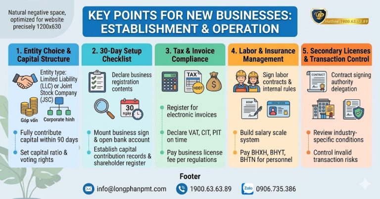 Essential points for new businesses to know during establishment and operation