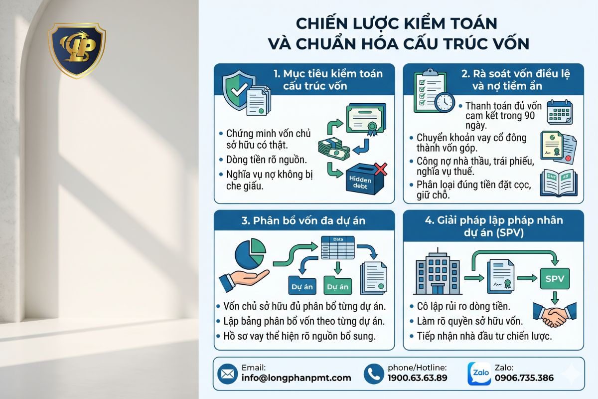 Các bước kiểm toán và chuẩn hóa cấu trúc vốn chủ sở hữu dự án
