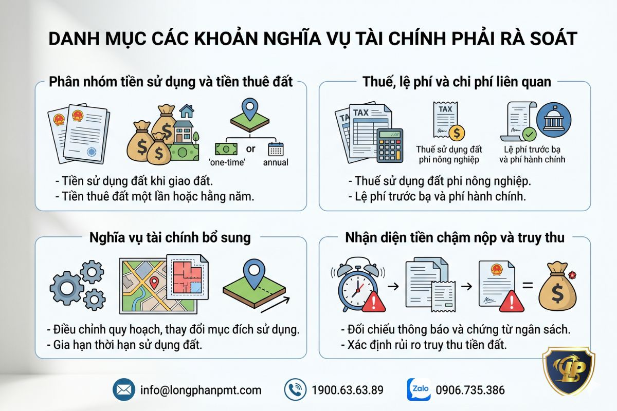 Bảng kê chi tiết lập danh mục các khoản nghĩa vụ tài chính đất đai doanh nghiệp cần thực hiện rà soát