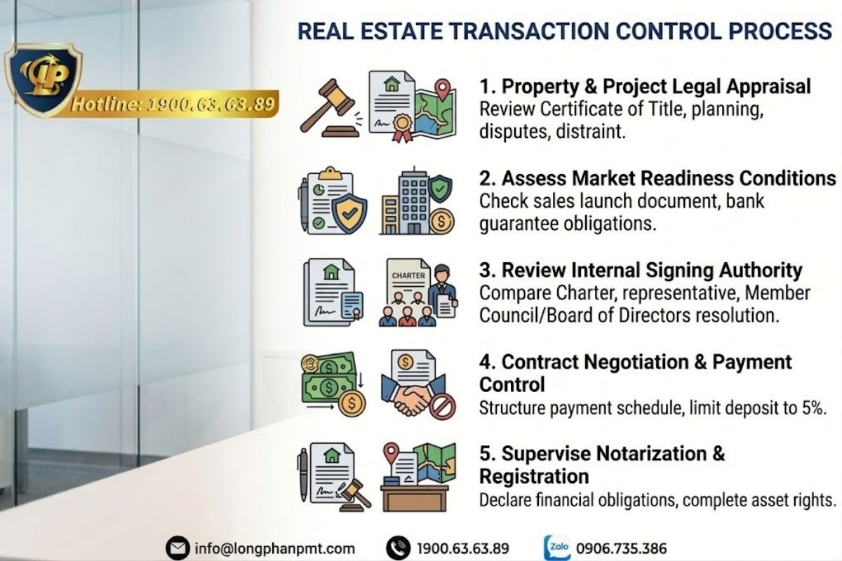 Compliance review services and contract negotiation representation for real estate transactions at Long Phan Consulting