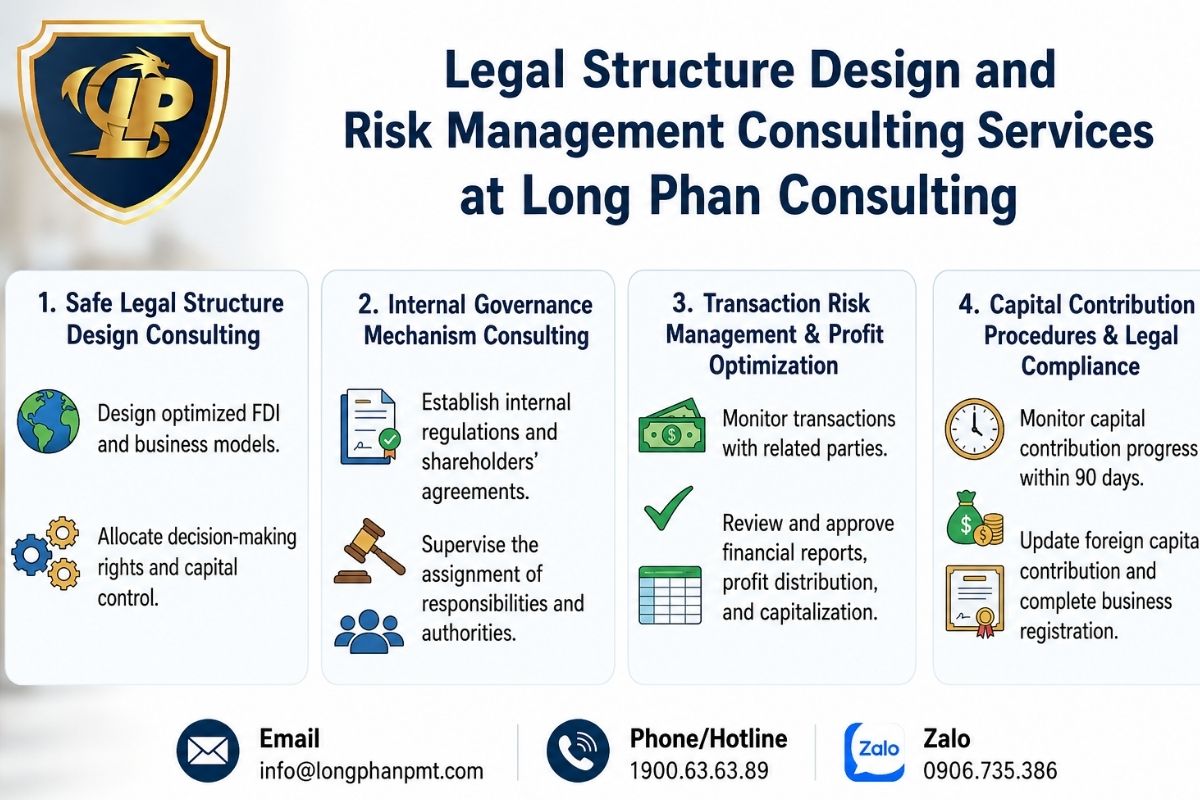 Professional consultancy services for structural setup and legal risk management at Long Phan Consulting