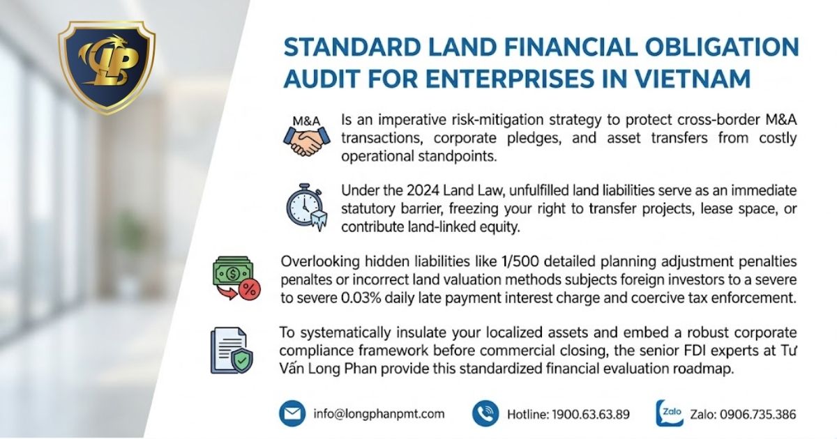 Diagram illustrating the standard procedure for reviewing land financial obligations for project investment enterprises