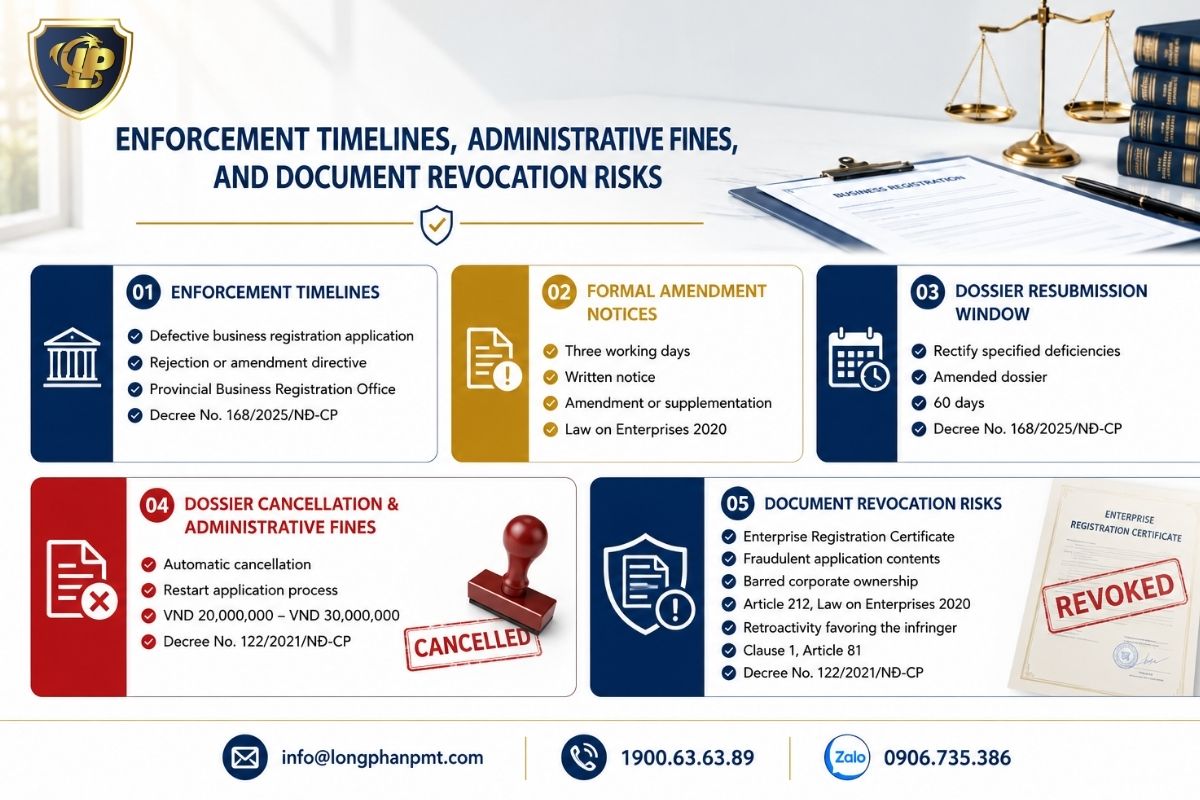 Checklist for reviewing business license application documents prepared by Long Phan experts