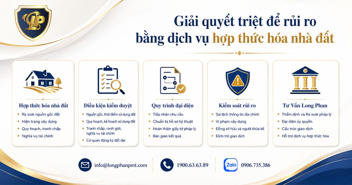 Dịch vụ hợp thức hóa nhà đất giúp giải quyết triệt để rủi ro pháp lý