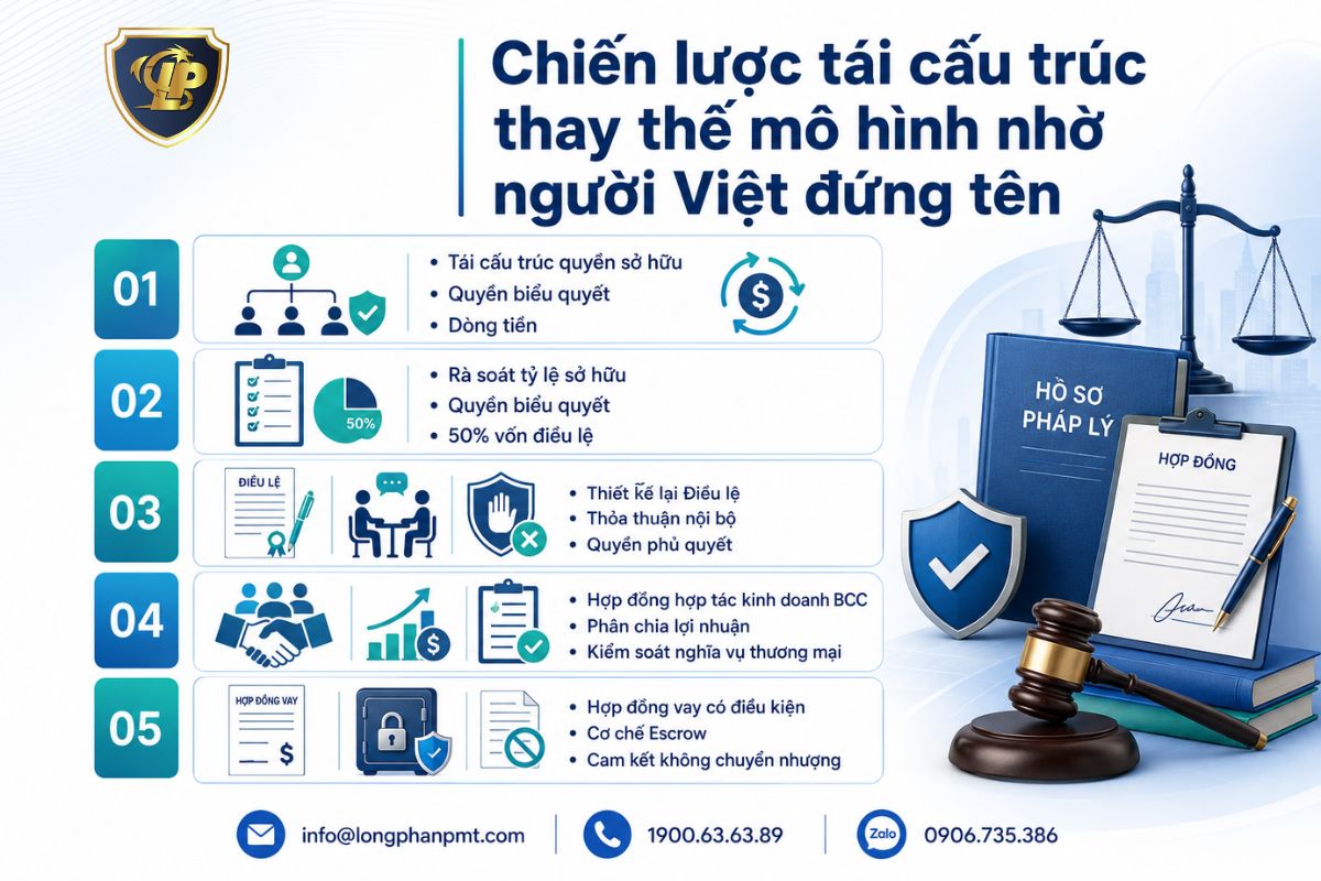 Giải pháp và chiến lược tái cấu trúc thay thế mô hình nhờ người Việt đứng tên doanh nghiệp