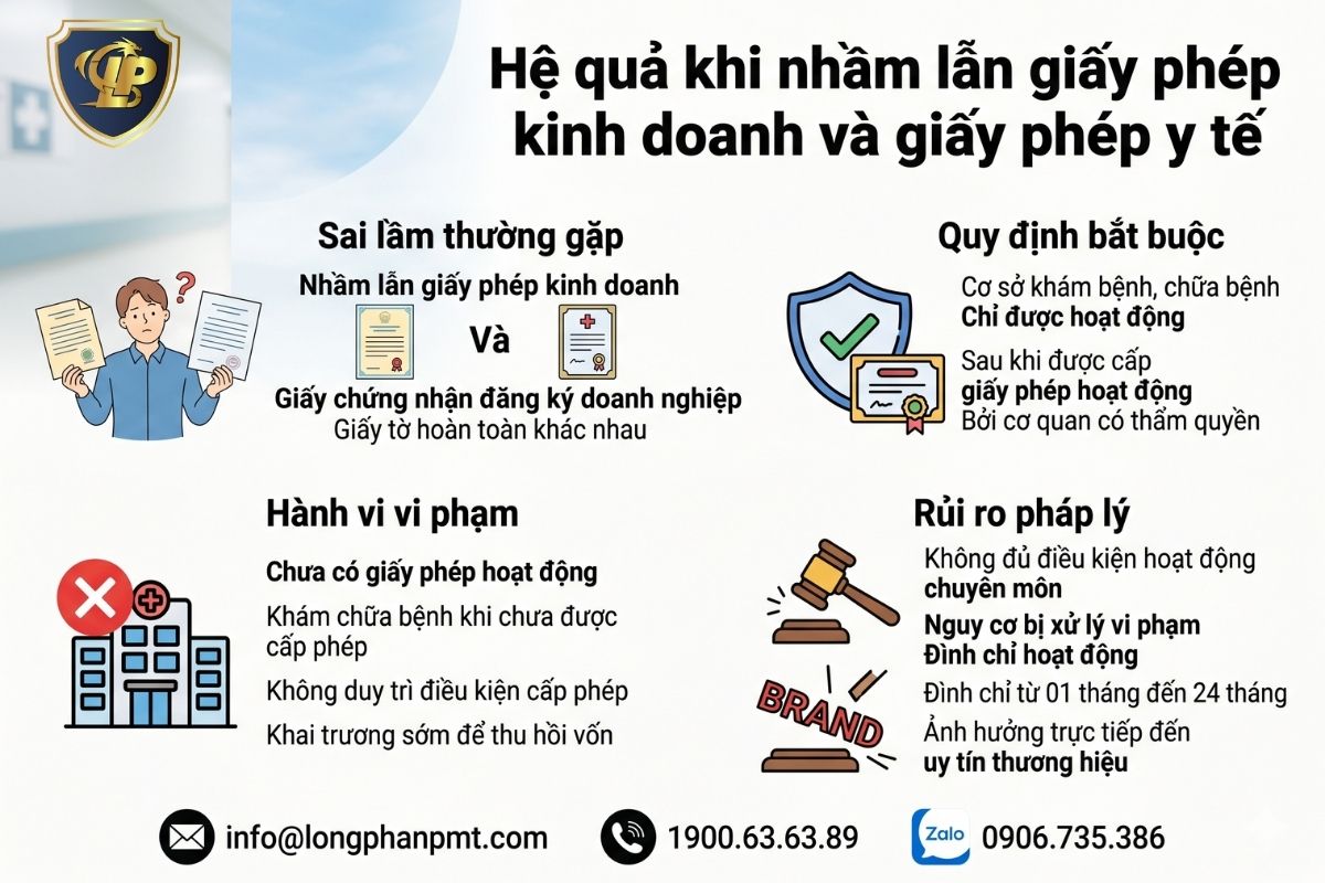 Các rủi ro khi nhầm lẫn giấy phép kinh doanh và giấy phép y tế
