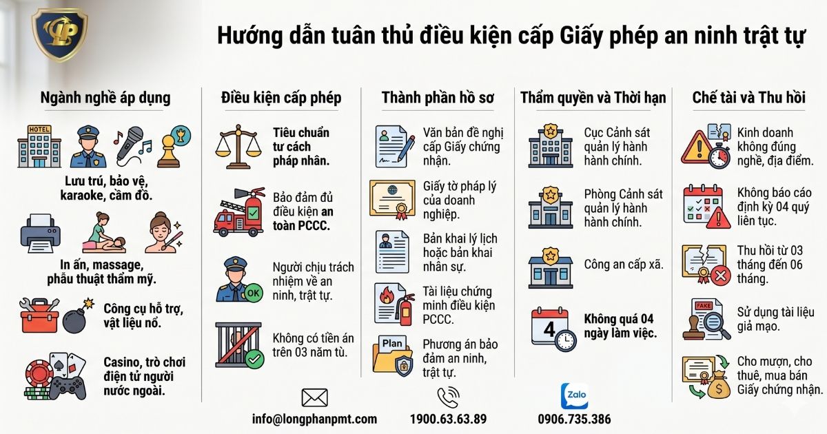 Hướng dẫn điều kiện xin cấp giấy phép an ninh trật tự cho doanh nghiệp