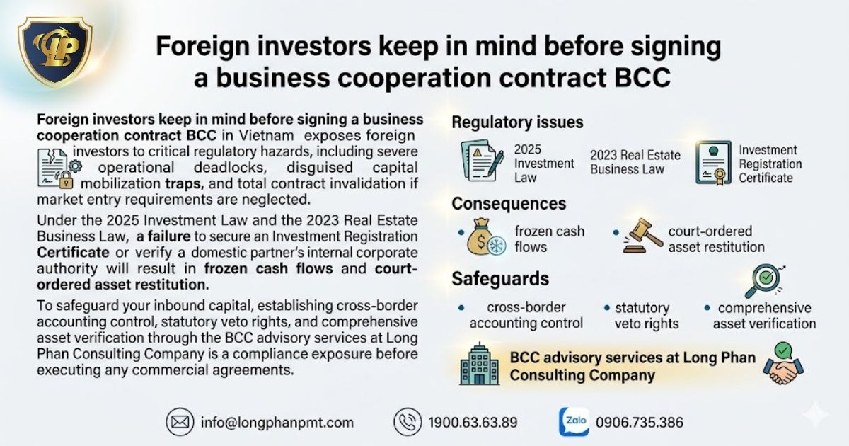 Key considerations regarding a Business Cooperation Contract BCC for investors