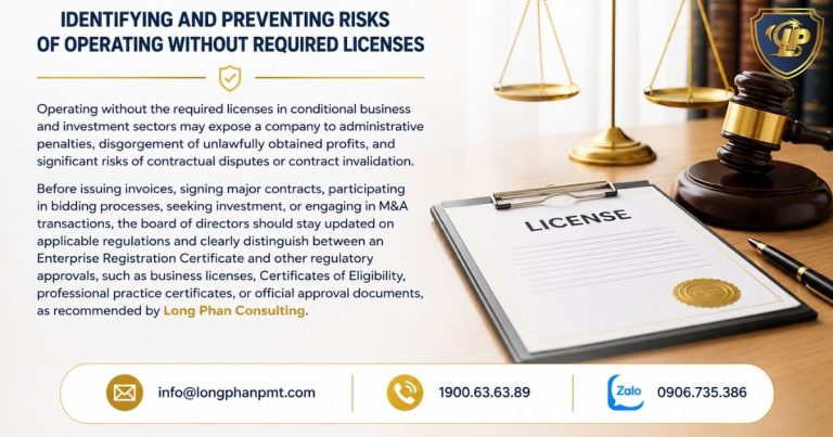 Expert analyzing risks associated with operating a company without the required licenses