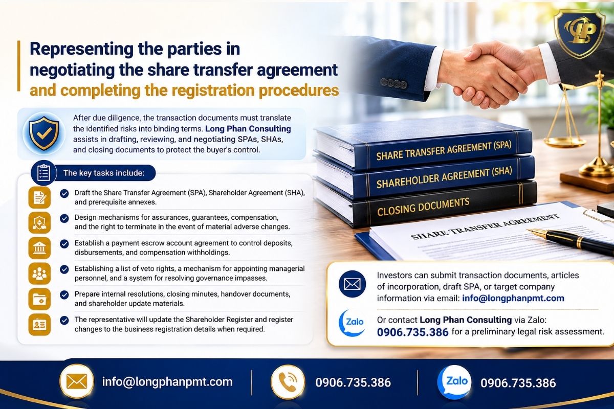 Legal experts will accompany strategic investors in risk assessment and represent them in confidential deal negotiations