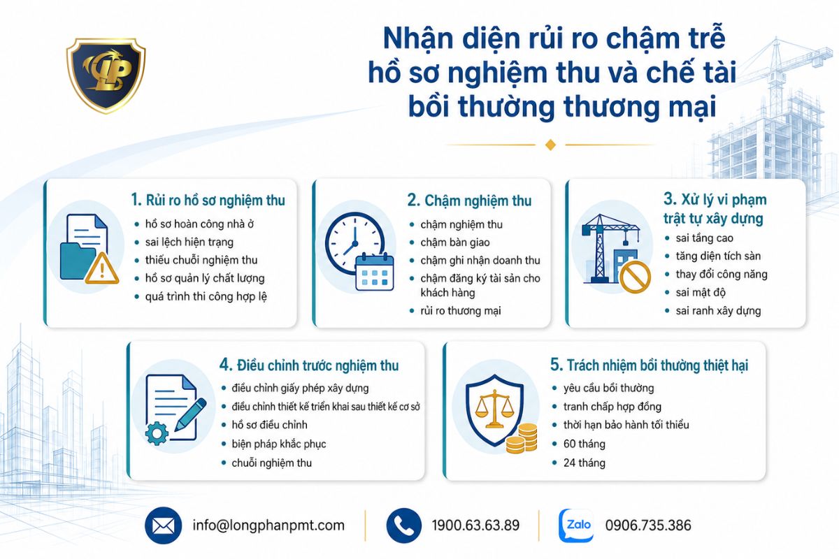 Rủi ro bồi thường khi chậm trễ hoàn công nhà ở và nghiệm thu công trình