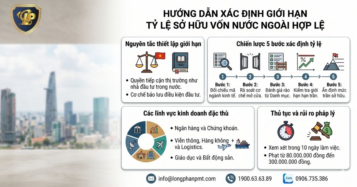 Sơ đồ hướng dẫn chi tiết cách xác định tỷ lệ sở hữu vốn nước ngoài hợp lệ