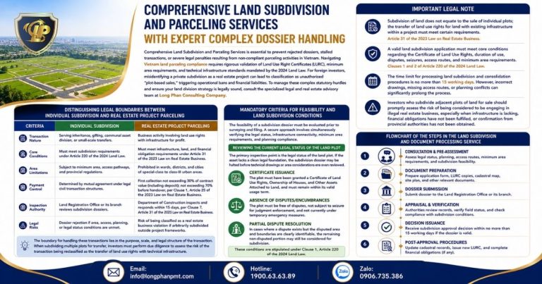 Steps involved in Land Subdivision and Parceling Services and application processing.