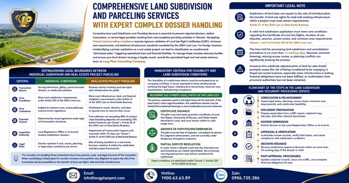 Steps involved in Land Subdivision and Parceling Services and application processing.