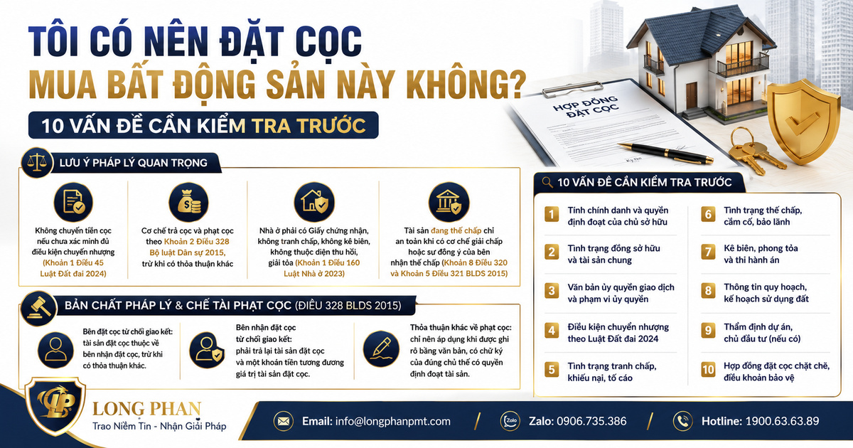 10 vấn đề pháp lý cần kiểm tra trước khi đặt cọc mua bất động sản.