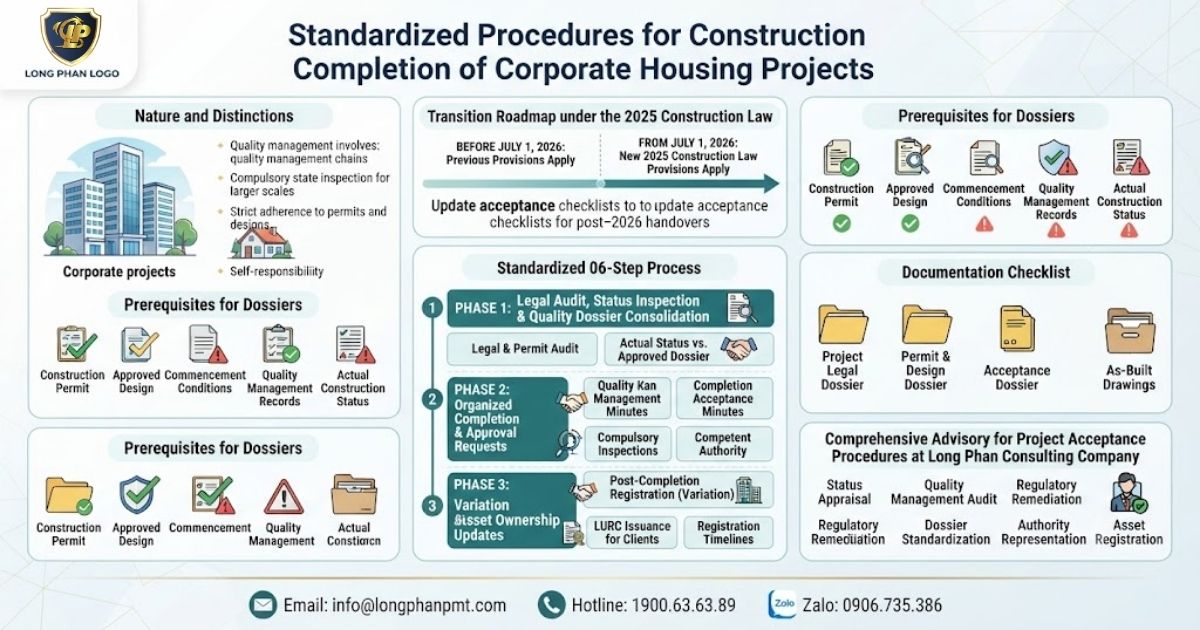 The standard process for Completion of Corporate Housing formalities for an enterprise project.