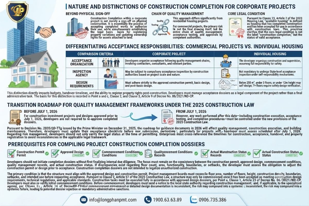 Mandatory legal conditions before preparing a housing project completion dossier.