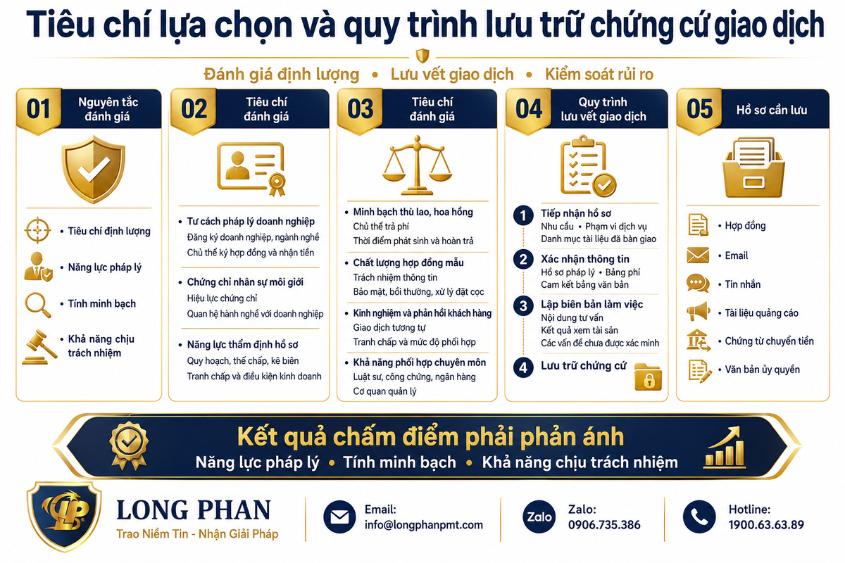  Sơ đồ tiêu chí lựa chọn và quy trình lưu trữ chứng cứ giao dịch.