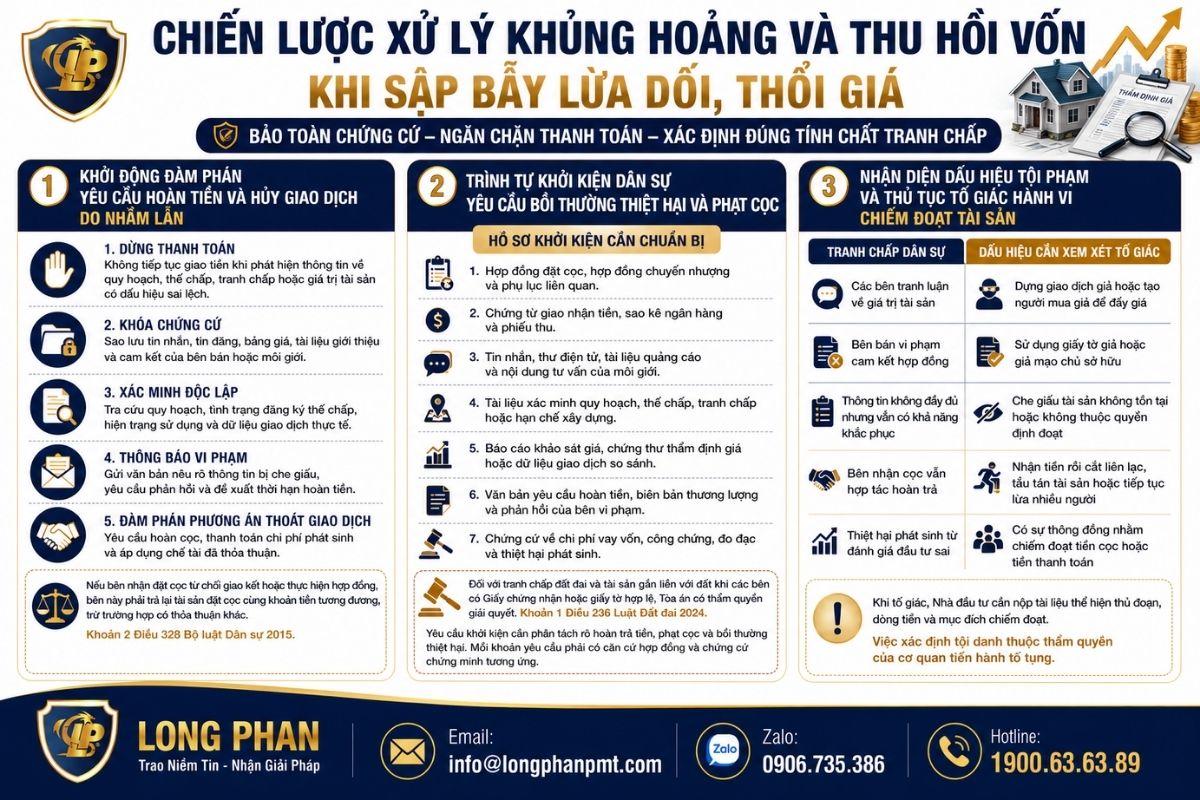 Chiến lược xử lý và thu hồi vốn khi giao dịch bất động sản bị thổi giá.