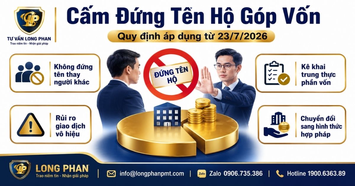 Cấm đứng tên hộ góp vốn từ 23/7/2026 và các rủi ro pháp lý cần lưu ý