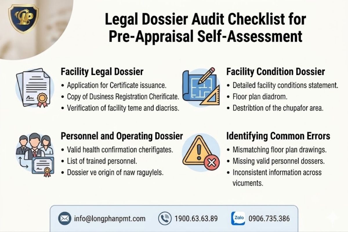 Checklist of legal documents for self-review before food safety assessment of a coffee shop.