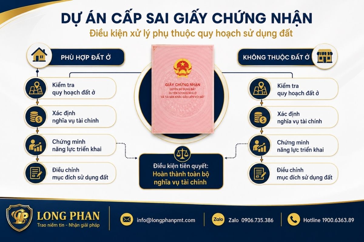 Điều kiện tiếp tục dự án đã cấp Giấy chứng nhận không đúng quy định.