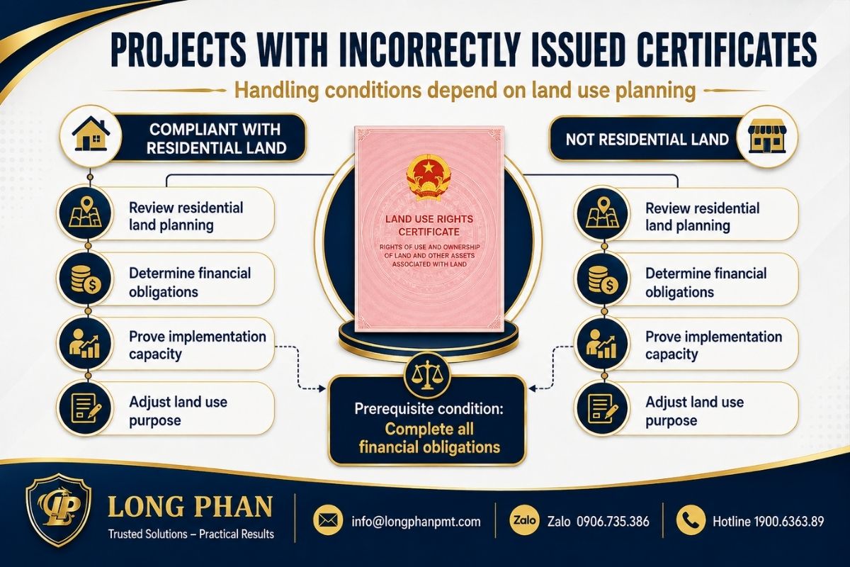 Handling an incorrectly issued land certificate depends on land use planning conditions.