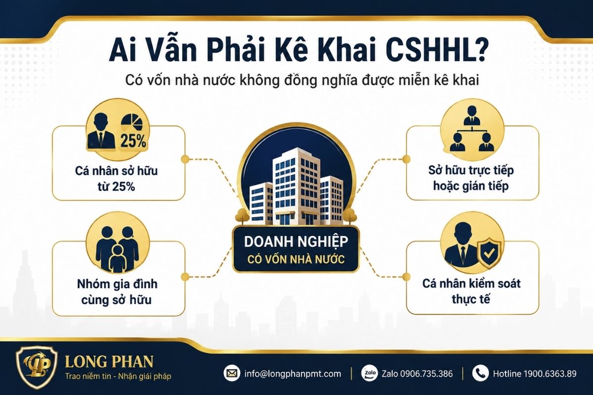 Các trường hợp doanh nghiệp có vốn nhà nước vẫn phải kê khai CSHHL.